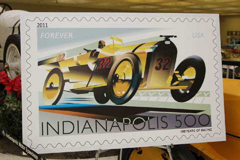 Herdenkingspostzegel 100e verjaardag Indy 500